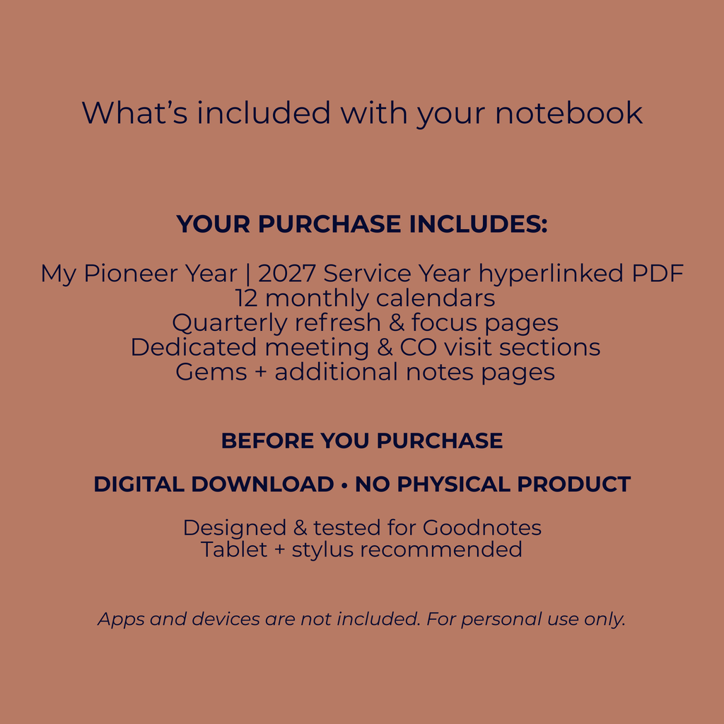 My Pioneer Year | 2027 Service Year Digital Notebook
