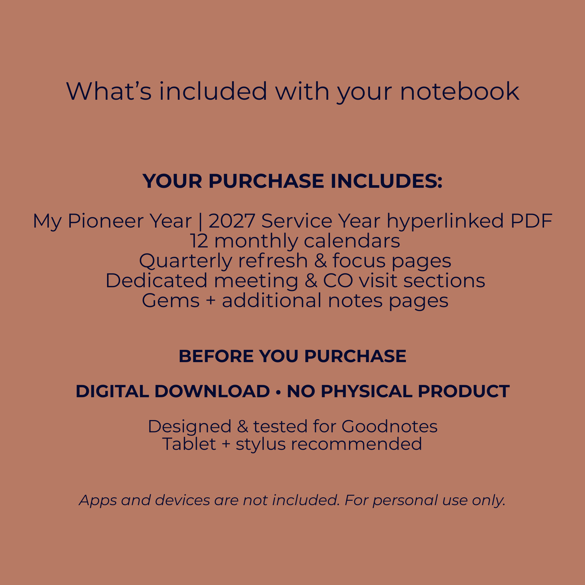 My Pioneer Year | 2027 Service Year Digital Notebook